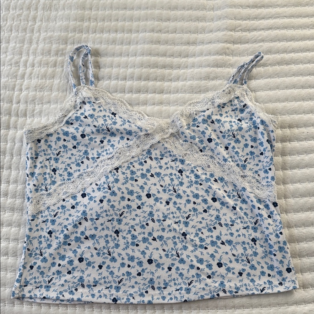 Charlotte Russe Blue and White Striped Cami